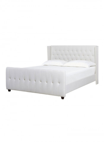 David Tufted Wingback Bed Without Mattress White King
