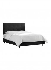 Skyline Tufted Bed With Mattress Black/White Queen