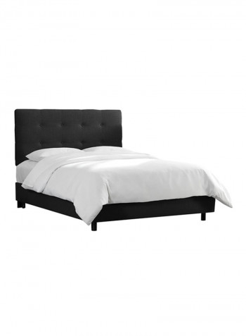 Skyline Tufted Bed With Mattress Black/White Queen