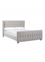 David Tufted Wingback Bed Without Mattress Grey King