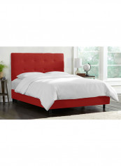 Skyline Tufted Bed With Mattress Red/White Queen reviews Skyline Tufted Bed With Mattress Red/White Queen