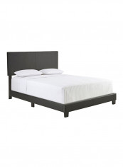 Zander Padded Platform Bed Without Mattress Dark Grey Super King