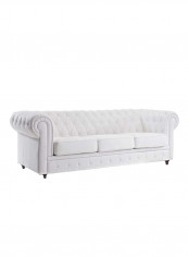 3-Seater Ingles Sofa White 94x200x83centimeter