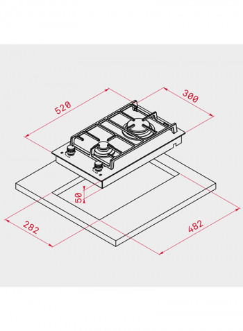 Cgw Lux 30.1 2G Modular Gas On Glass Hob In 30 Cm Of Butane Gas 40215986 Black