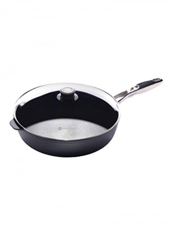Nonstick Saute Pan With Lid Black/Clear 12.5inch