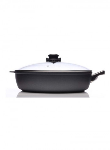 Nonstick Saute Pan With Lid Black/Clear 12.5inch