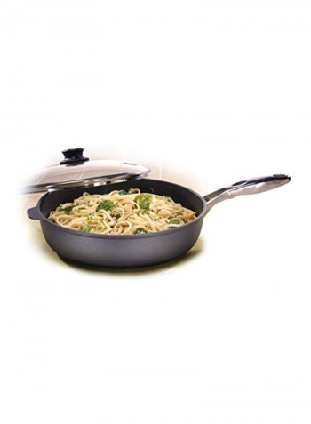 Nonstick Saute Pan With Lid Black/Clear 12.5inch