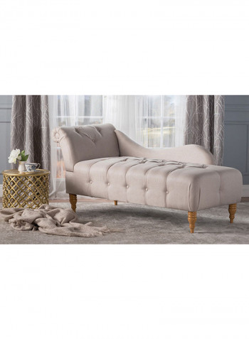 Antonya Tufted Chaise Lounge Ottoman Light Beige 80x170x80centimeter