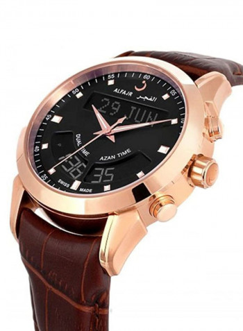 Men's Deluxe Water Resistant Leather Analog/Digital Watch WA-10B