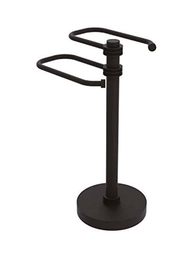 Free Standing Two Arm Guest Towel Holder Black