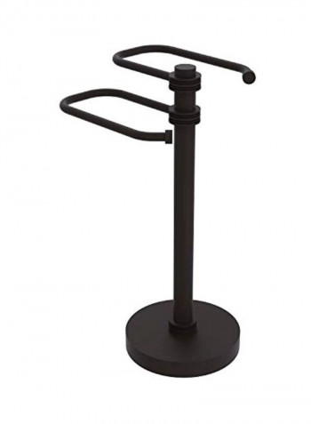 Free Standing Two Arm Guest Towel Holder Black