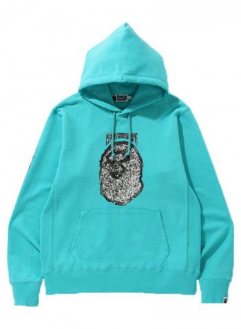 Jewellery Motif Wide Pullover Hoodie Blue/Grey