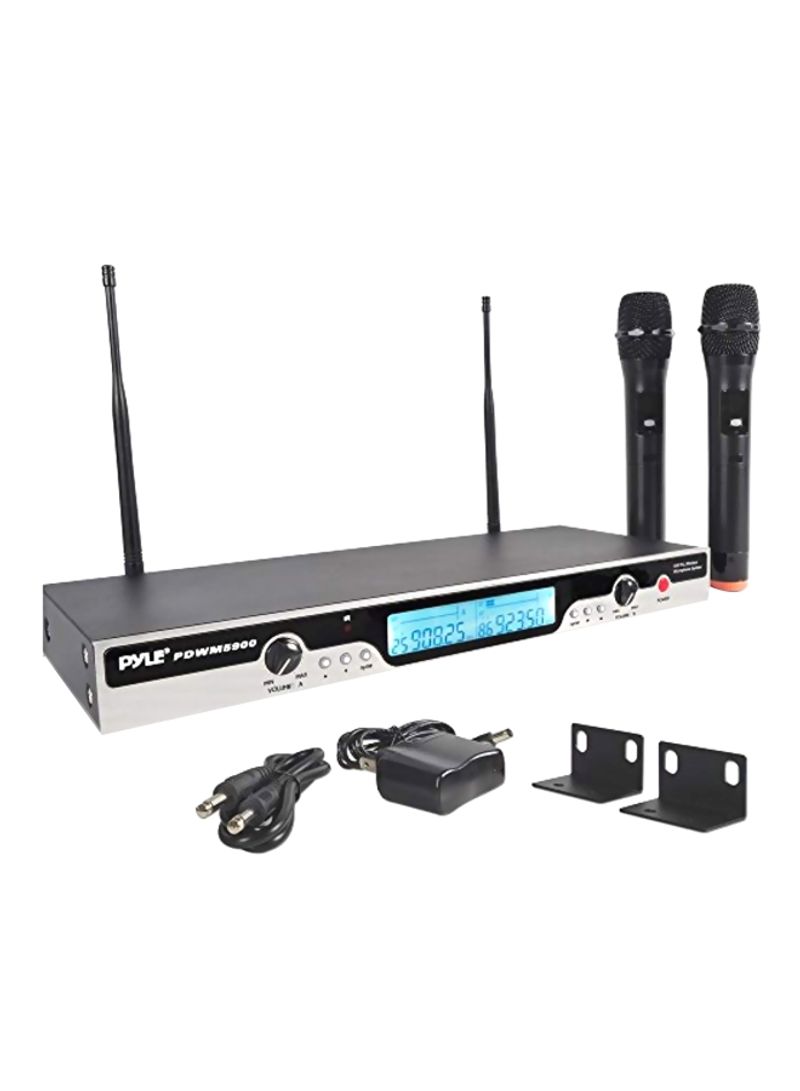 Microphone And Rack Mountable Receiver System With 2 Handheld Mics PDWM5900 Black