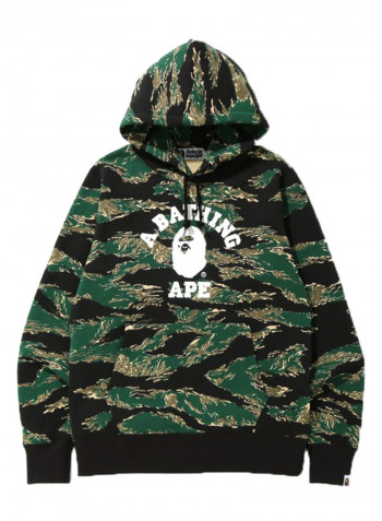 Tiger Camo College Pullover Hoodie Green/Black