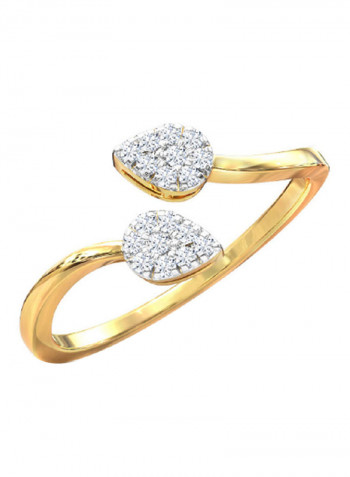 18K Gold Exquisite Design Twin Pear Diamond Ring