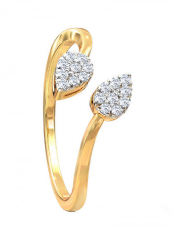 18K Gold Exquisite Design Twin Pear Diamond Ring