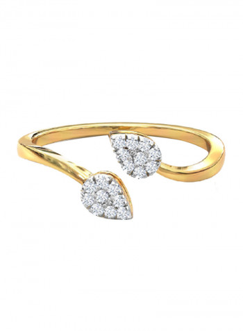 18K Gold Exquisite Design Twin Pear Diamond Ring