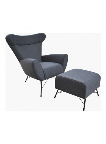 Winston Easy Chair with Stool Grey 98 x 90cm