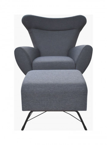 Winston Easy Chair with Stool Grey 98 x 90cm