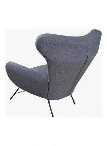 Winston Easy Chair with Stool Grey 98 x 90cm
