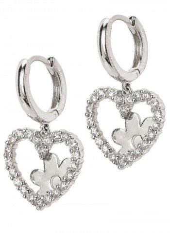 18K Gold Diamond Studded Heart Earrings