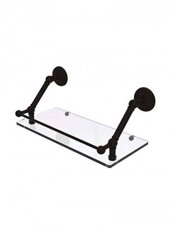 Prestige Monte Carlo Wall Mounted Glass Shelf Black/Clear 18x8.6x8inch
