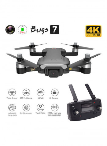 MJX Bugs 7 B7 RC Drone with Camera 4K  5G Wifi Brushless Motor GPS Optical Flow Positioning Track Flight RC Quadcopter 2 Batteries 21.7*12.7*18.5cm