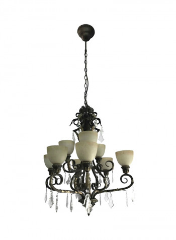 Glass Chandelier Brown/White/Clear 85x110centimeter