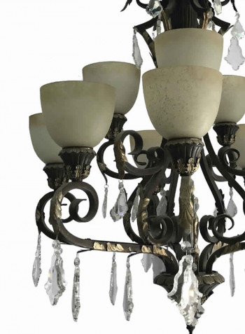 Glass Chandelier Brown/White/Clear 85x110centimeter