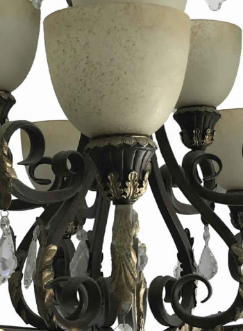 Glass Chandelier Brown/White/Clear 85x110centimeter