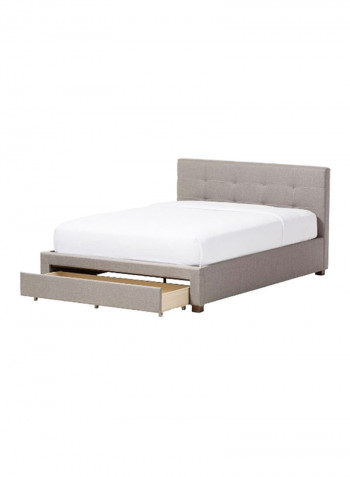 Contemporary Platform Storage Bed With Mattress Grey/White Queen