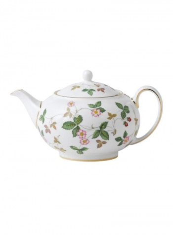 Bone China Teapot White/Red/Green