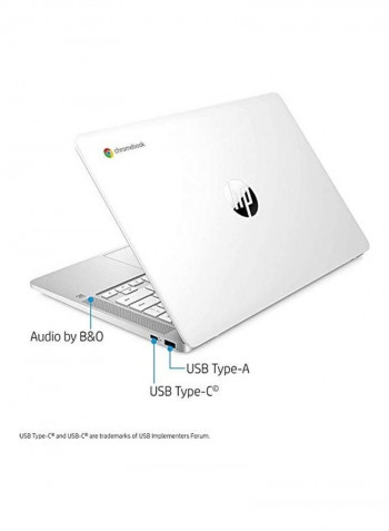 Chromebook Laptop With 14-Inch Display, Celeron Processer/4GB RAM/32GB eMMC/Intel UHD Graphics Ceramic White