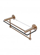 Fresno Collection Integrated Towel Bar Glass Shelf Clear/Gold 16inch