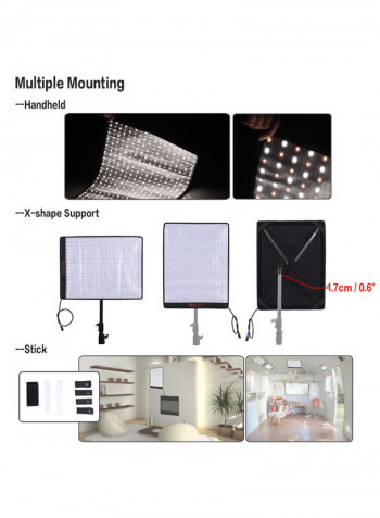 Studio Photography Rollable LED Video Light Panel Black/White