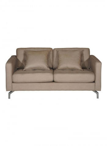 Torino Double Seater Sofa With Double Cushions Brown 162x80x90cm