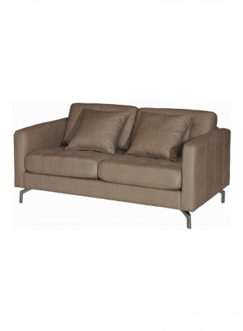 Torino Double Seater Sofa With Double Cushions Brown 162x80x90cm