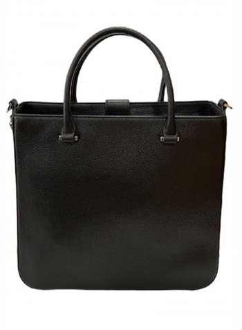 Hammered Pattern Chain Detail Shoulder Bag أسود