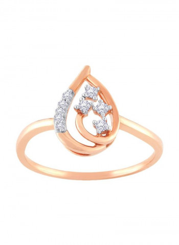 18 Karat Rose Gold 0.09 Ct Diamond Studded Ring