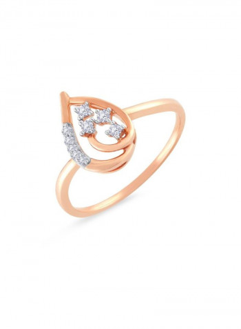 18 Karat Rose Gold 0.09 Ct Diamond Studded Ring
