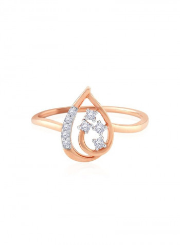 18 Karat Rose Gold 0.09 Ct Diamond Studded Ring