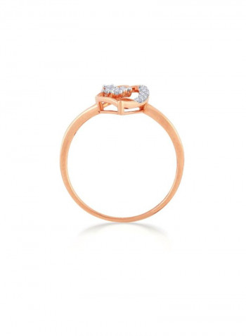 18 Karat Rose Gold 0.09 Ct Diamond Studded Ring