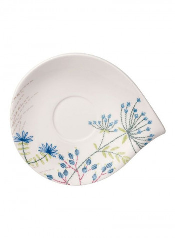 12-Piece Flow Couture Breakfast Cup And Saucer Set White/Grey/Blue