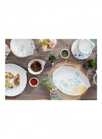12-Piece Flow Couture Breakfast Cup And Saucer Set White/Grey/Blue
