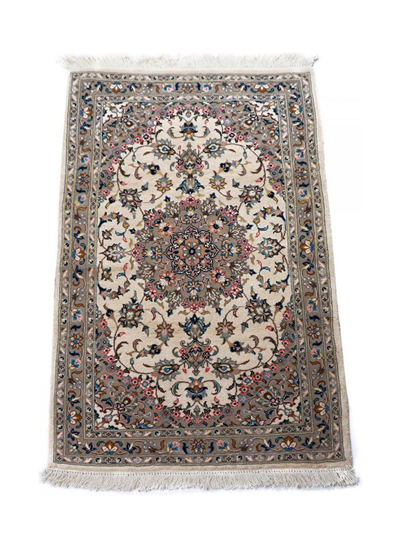 Al Fuad Beautiful Vegetable Dyed Iranian Kashan Woollen Carpet Multicolour 91x152cm