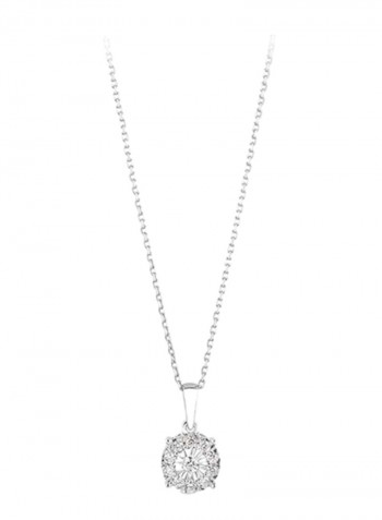 18K White Gold Chain Link Pendant Necklace