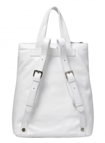 Nora Mini Logo Detail Backpack 11.8-Inch White