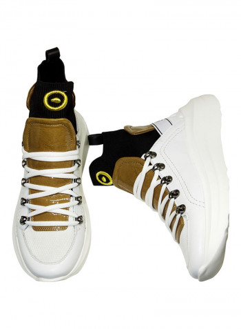 Women's High-Top Sneakers White/Camel