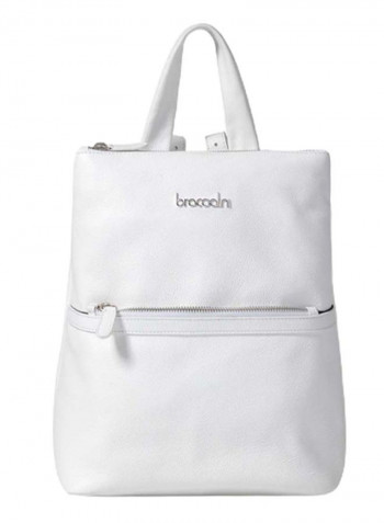 Nora Mini Logo Detail Backpack 11.8-Inch White