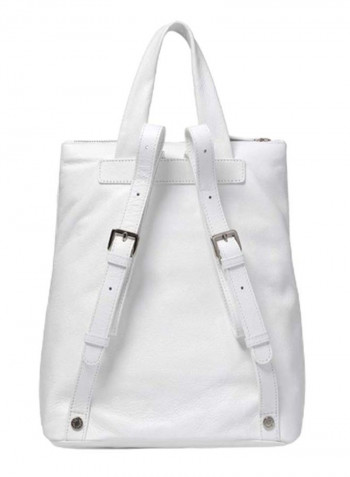 Nora Mini Logo Detail Backpack 11.8-Inch White